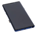 Pantalla OLED usada con marco para Samsung Galaxy Note 9 Ocean Blue, lista para cambio y reparación.
