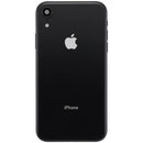Tapa trasera negra OEM para iPhone XR (A1984, A2105) con puerto de carga y componentes preinstalados.