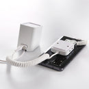Soporte de exhibición de seguridad antirrobo para teléfonos móviles con agarre metálico y puerto Lightning, sin control remoto, color blanco