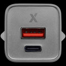 Cargador de pared GaN 30W USB-C/USB-A AmpSentrix Pro titanio, carga rápida y compacta, clavija EU.