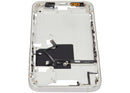 Chasis blanco titanio para iPhone 16 Pro Max, con botones de encendido y volumen. Repuesto A3084.