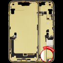Marco medio amarillo para iPhone 14 Plus US, con puerto de carga y piezas pequeñas OEM, grado A.