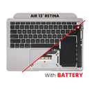 Encuentra tapas superiores con batería y teclado para MacBook Air 13 Retina en Guatemala, ideal para reparaciones de MacBooks y talleres que necesitan piezas de calidad.