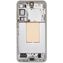 Pantalla OLED Samsung Galaxy S24 Plus 5G gris mármol con marco, 120Hz, para reparación de pantalla rota.