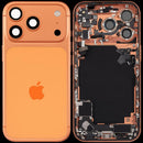 Tapa trasera Cosmic Orange usada para iPhone 17 Pro A29XX, con puerto de carga y flex de carga.