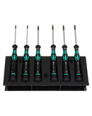 Juego de desarmadores Torx de precisión Wera 2066/2067 con puntas de colores y base organizadora Kraftform.