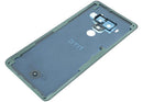 Tapa trasera original HTC U12 Plus azul translúcido, repuesto para reparación de back cover de cristal.