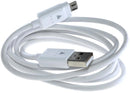 Cable LG micro USB blanco de 1m para carga y datos, repuesto para reparación.