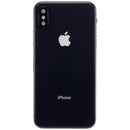 Tapa trasera Space Gray usada para iPhone XS (A1920, A2097) con puerto de carga y componentes preinstalados.