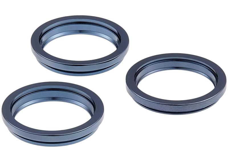 Compra al mayor este set de 3 anillos bisel para cámara trasera en Guatemala para reparaciones de iPhone 12 Pro Max en color Pacific Blue.