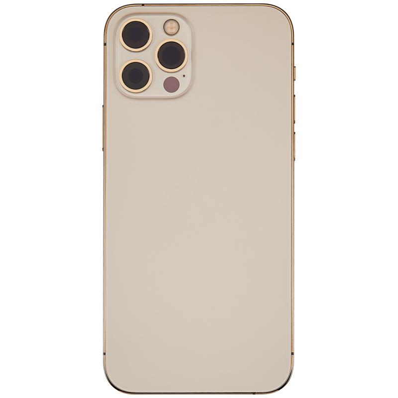 Tapa trasera para iPhone 12 Pro con componentes pequeños pre-instalados (Versión internacional, Dorado, Grado C)