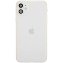 Tapa trasera blanca usada para iPhone 11 (A2111) con puerto de carga integrado, ideal para reparación de back housing.
