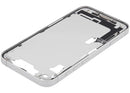 Mid-frame housing blanco OEM para iPhone 16e/17e (EU/Global) con puerto de carga y cable flex, Grado C.