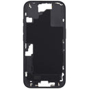 Chasis medio negro para iPhone 16 (versión US) con botones de encendido y volumen, repuesto Aftermarket Plus.