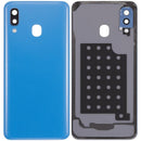 Tapa trasera azul para Samsung Galaxy A40 (A405) con lente de cámara, repuesto original.