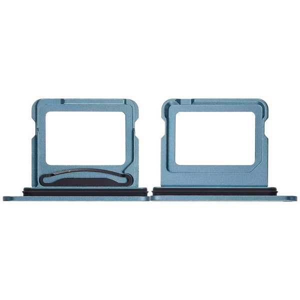 Compra la bandeja doble SIM para iPhone 16 / 16 Plus en Guatemala, ideal para reparaciones o como accesorio, disponible en color teal.
