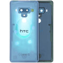 Tapa trasera original HTC U12 Plus azul translúcido, repuesto para reparación de back cover de cristal.