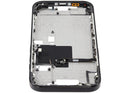 Chasis medio iPhone 16 Pro titanio negro con botones de encendido y volumen, repuesto Aftermarket Plus.