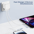 Encuentra en Guatemala adaptadores de corriente USB-C de doble puerto con cable USB C-L no MFI y cable USB C-C de 35W de la marca SlowBack.