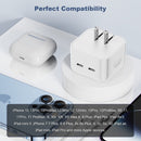 Compra el adaptador de corriente de 2 puertos USB-C con cable USB C-L Non-MFI y USB C-C en Guatemala para una carga rápida y eficiente.