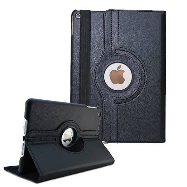 Encuentra la mejor funda con soporte giratorio para iPad en Guatemala con SlowBack en color negro.