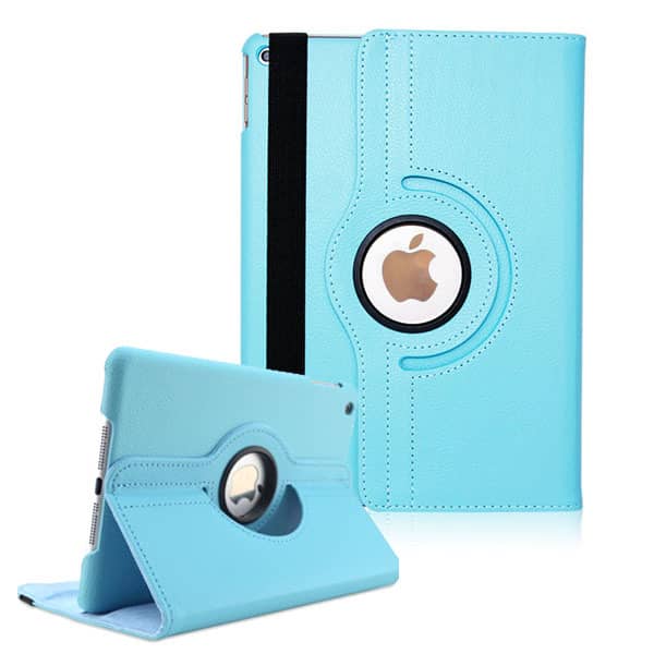 Encuentra la mejor funda azul claro con soporte giratorio de 360 grados para iPad en Guatemala.