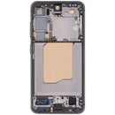 Pantalla OLED Samsung Galaxy S25 5G Silver Shadow con marco, repuesto para reparación de display roto.
