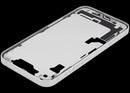 Tapa intermedia blanca para iPhone 16e/17e (versión US), con pequeñas piezas y marco original OEM.