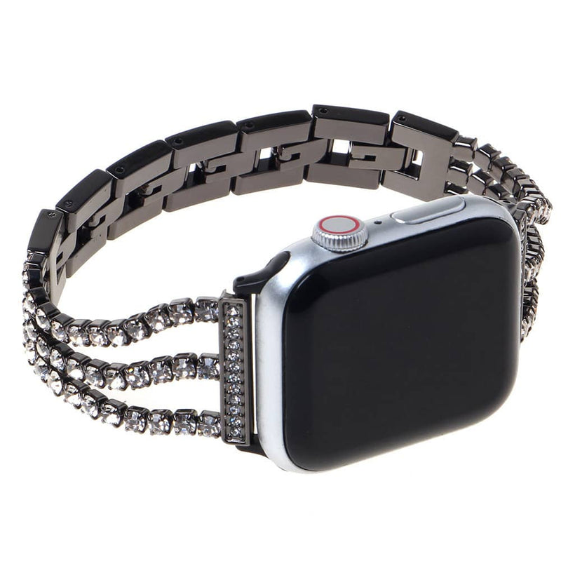 Encuentra la mejor banda de acero inoxidable con piedras para tu iWatch en Guatemala con SlowBack, distribuidor mayorista de accesorios Apple.