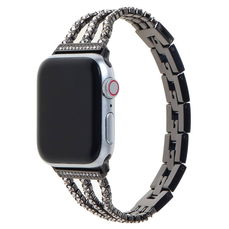 Encuentra la mejor banda de acero inoxidable con piedras para tu iWatch en Guatemala con SlowBack, distribuidor mayorista de accesorios Apple.