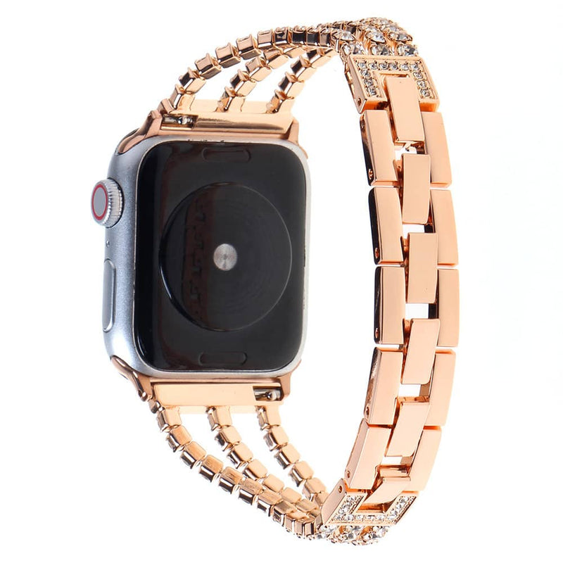 Encuentra la mejor banda de acero inoxidable con piedras para tu iWatch en Guatemala en SlowBack, especialistas en accesorios Apple.