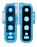 Lente de camara trasera con anillo de cubierta para Samsung Galaxy S10 (Azul)