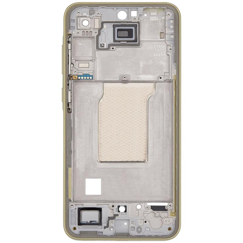 Carcasa intermedia Samsung Galaxy A35 (A356 / 2024) Lemon disponible para reparaciones en talleres de Guatemala.