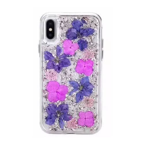 Tapa trasera con flores reales para iPhone XR en Guatemala.