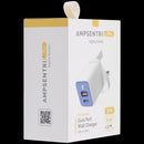 Cargador de pared AmpSentrix 30W ultramarino dual USB-C/USB-A con enchufe UK, ideal para reparaciones.