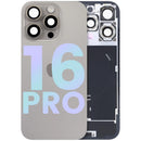 Tapa trasera con placa de acero con carga inalámbrica NFC MagSafe y flex de linterna compatible para iPhone 16 Pro (original OEM) (Titanio Natural)
