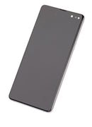 Pantalla OLED Samsung Galaxy S10 5G Crown Silver usada con marco, lista para reparación de display.