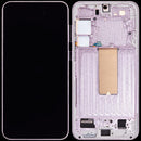 Pantalla OLED con marco para Samsung Galaxy S23 Plus lavanda, 120Hz, ideal para reparación de display roto.