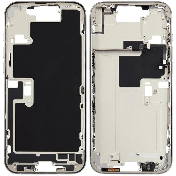 Reparación de marco medio con botón de encendido y volumen para iPhone 16 Pro Max en Guatemala.