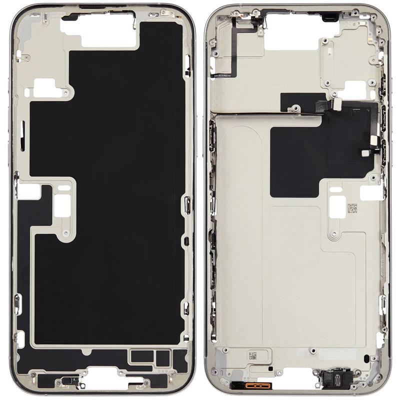 Reparación de marco medio con botón de encendido y volumen para iPhone 16 Pro Max en Guatemala.