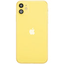 Tapa trasera amarilla para iPhone 11 (A2111) con puerto de carga y piezas pequeñas, grado B OEM.