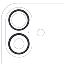 Aro de bezel de cámara trasera negro para iPhone 16 y 16 Plus, pack de 2 piezas.