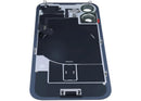 Tapa trasera con placa de acero con carga inalambrica NFC MagSafe y flex de linterna compatible para iPhone 16 (original) (Negro)