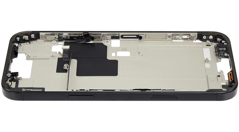 Encuentra la carcasa intermedia con botones de encendido y volumen para iPhone 16 Pro Max Black Titanium en Guatemala.