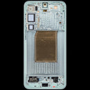Pantalla OLED con marco para Samsung Galaxy S25 Plus 5G color menta, ideal para reparación de display.
