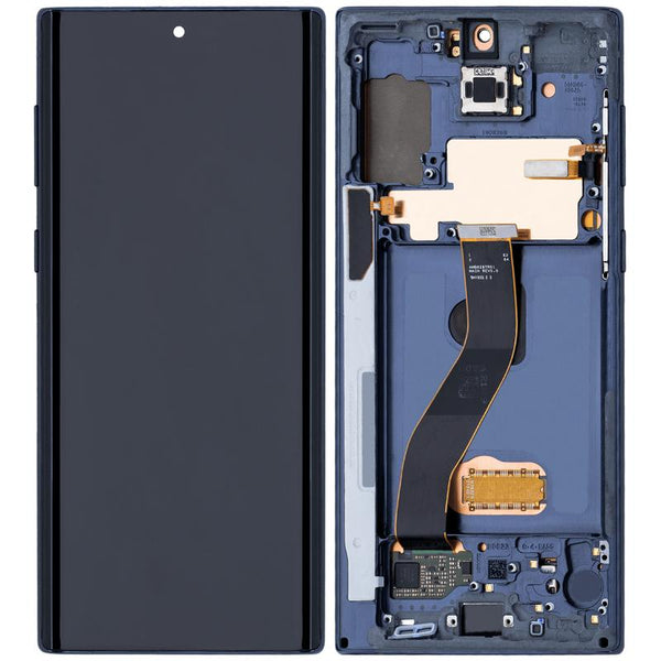 Reparación de pantalla OLED con marco para Samsung Galaxy Note 10 en Guatemala, disponible en color Aura Glow / Plateado.