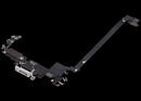 Puerto de carga plateado con cable flex para iPhone 17 Pro Max (A3257), conector USB-C, repuesto premium.