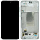 Pantalla OLED blanca con marco para Samsung Galaxy A36 5G (SM-A366), repuesto para reparación de display.