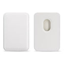 Práctico porta tarjetas de cuero magnético en color blanco, ideal para proteger tus tarjetas en Guatemala.