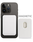 Práctico porta tarjetas de cuero magnético en color blanco, ideal para proteger tus tarjetas en Guatemala.